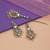 Pista green & pink color kundan earrings tikka set