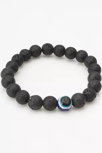 black lava evil eye bracelet