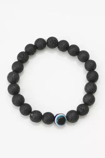 black lava evil eye bracelet