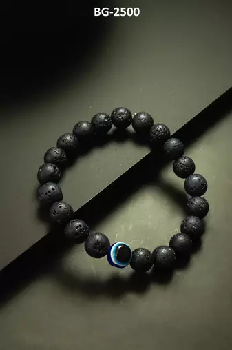 black lava evil eye bracelet