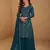 Teal ready to wear georgette sharara suit with sequins work