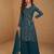 Teal ready to wear georgette sharara suit with sequins work