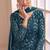 Teal ready to wear georgette sharara suit with sequins work