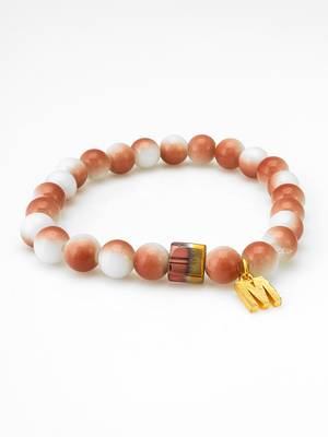 peach white charm bracelet 1