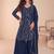 Blue ready to wear georgette sharara suit with sequins work