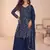 Blue ready to wear georgette sharara suit with sequins work