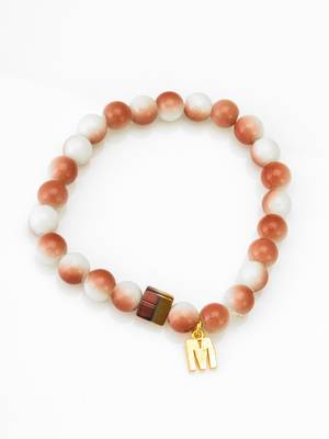 peach white charm bracelet 2