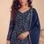 Blue ready to wear georgette sharara suit with sequins work