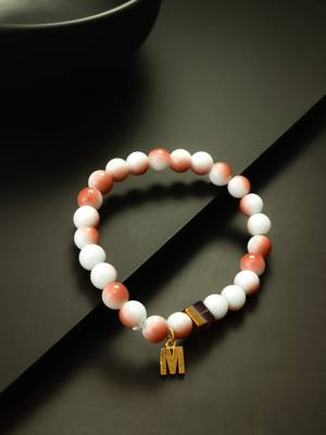 peach white charm bracelet 3