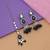 Black color kundan earrings tikka set