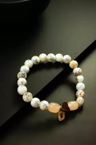 white stone gold bracelet