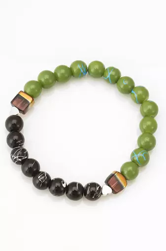 dual tone green bracelet