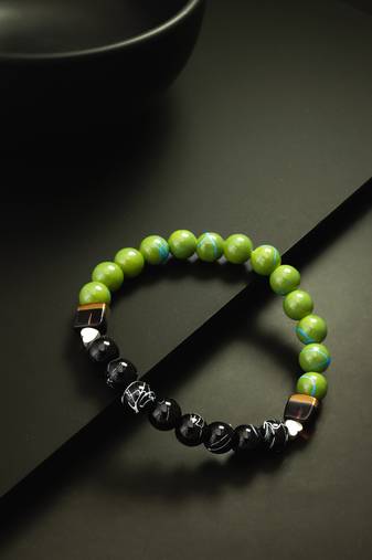 dual tone green bracelet
