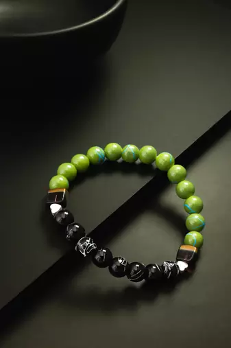 dual tone green bracelet