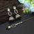 Black color kundan earrings tikka set