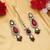Maroon color kundan earrings tikka set