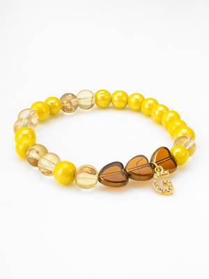 yellow beaded charm bracelet 2