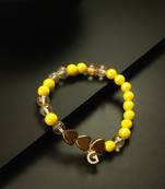 yellow beaded charm bracelet