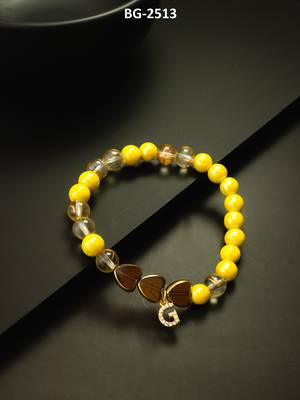 yellow beaded charm bracelet 4