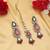 Rani color kundan earrings tikka set