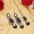 Black color kundan earrings tikka set