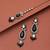 Black color kundan earrings tikka set