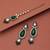 Green color kundan earrings tikka set