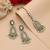 Pista green color kundan earrings tikka set