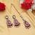 Rani color kundan earrings tikka set