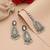 Sky blue color kundan earrings tikka set