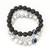 black white stone bracelet set
