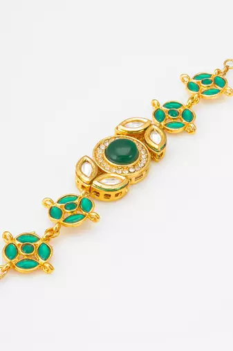 emerald green kundan bracelet
