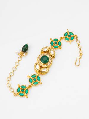 emerald green kundan bracelet 4