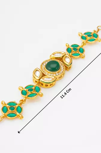 emerald green kundan bracelet