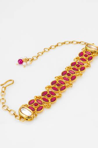 ruby red kundan bracelet