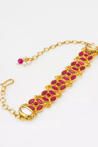 ruby red kundan bracelet