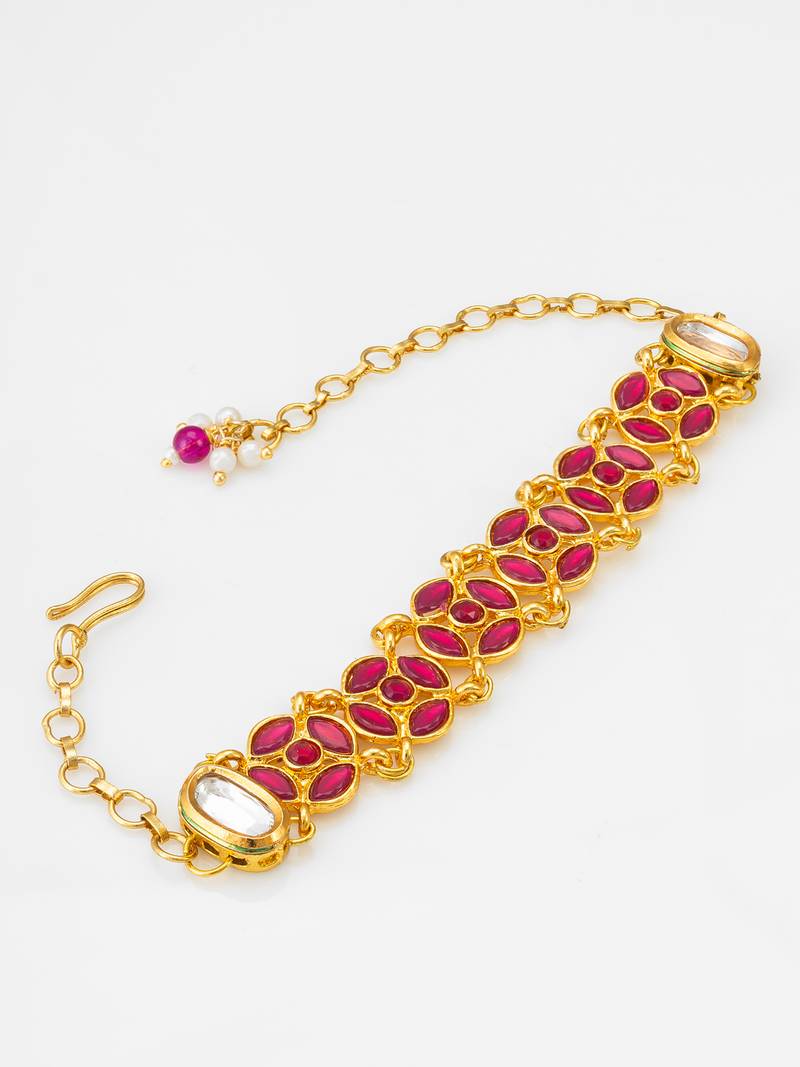 ruby red kundan bracelet