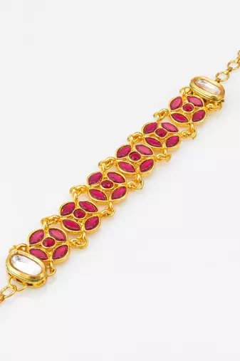 ruby red kundan bracelet