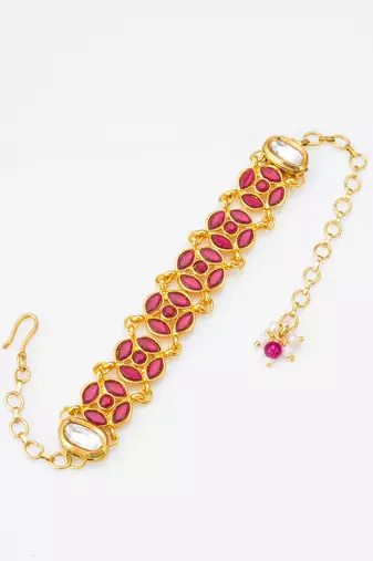 ruby red kundan bracelet