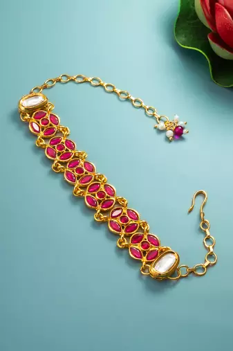 ruby red kundan bracelet