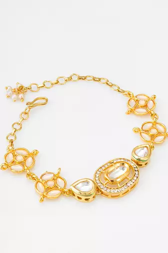 white kundan bracelet