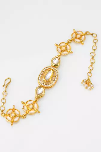 white kundan bracelet