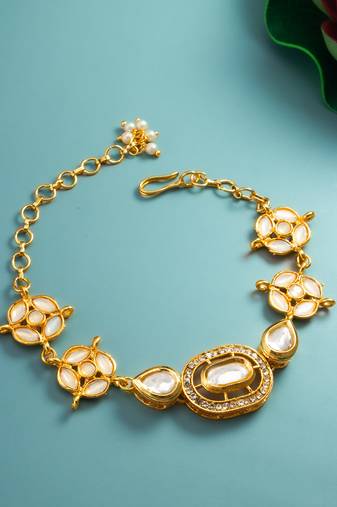 white kundan bracelet