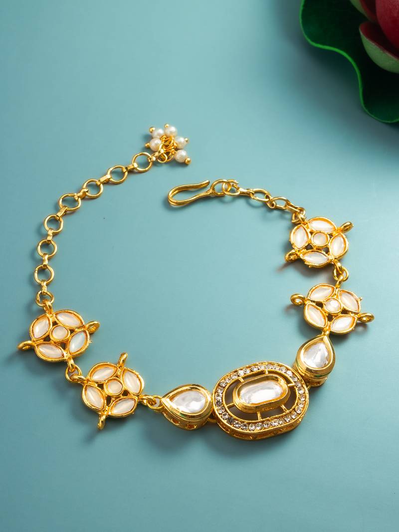 white kundan bracelet