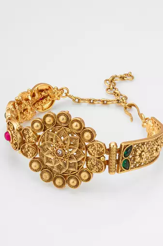 oval floral emerald bracelet