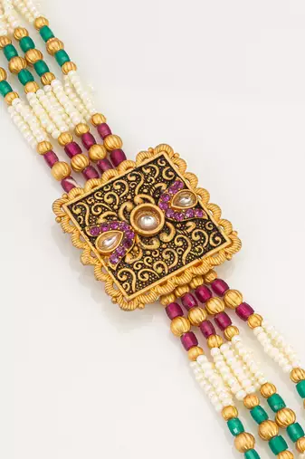 kundan pearl bead bracelet
