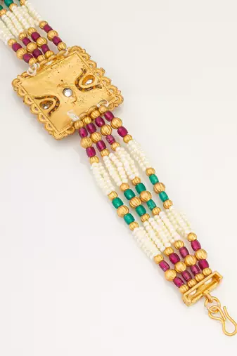 kundan pearl bead bracelet