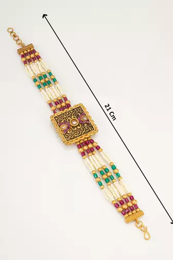 kundan pearl bead bracelet