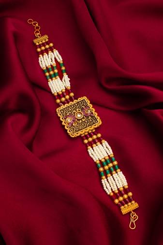 kundan pearl bead bracelet