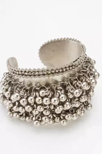 silver ball cluster bangle